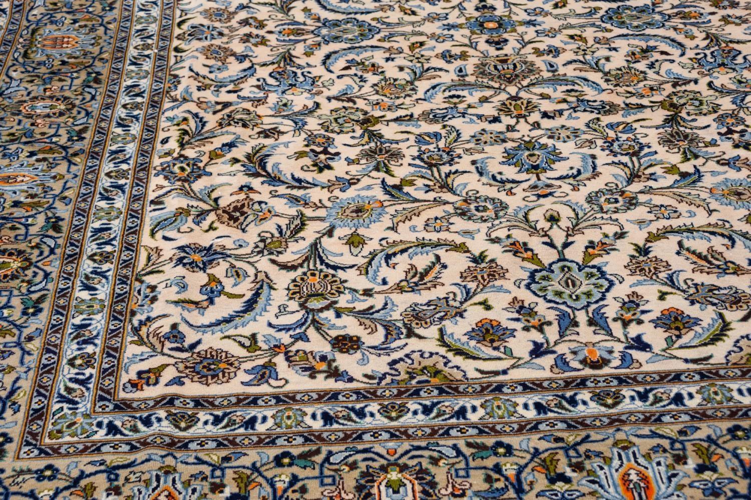 KASMAR PERSIAN CARPET with all-over Herati design on a beige field, the principal border moss - Image 3 of 3