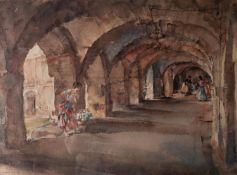 AFTER SIR WILLIAM RUSSELL FLINT LIMITED EDITION COLOUR PRINT?Flowers in the Cloister?, (780/850)