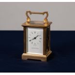 MAPPIN & WEBB, MODERN BRASS CASED CARRIAGE CLOCK, in polished corniche case with top handle, 4 ¾? (