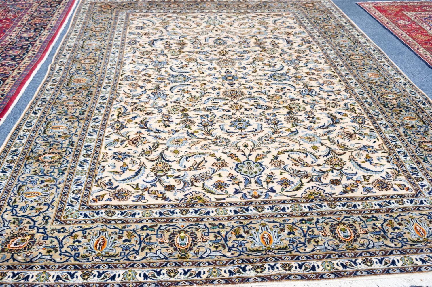 KASMAR PERSIAN CARPET with all-over Herati design on a beige field, the principal border moss