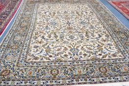 KASMAR PERSIAN CARPET with all-over Herati design on a beige field, the principal border moss