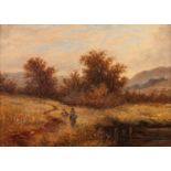 G.S. PEEL (NINETEENTH CENTURY) OIL ON CANVAS ?Near Shoreham?, two figures in a river landscape