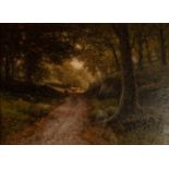 JAMES WILLIAM STASMPER (1873-1947) OIL PAINTING ON CANVAS 'Artists Lane, Alderley Edge, Cheshire'
