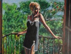 FABIAN PEREZ (b.1967) ARTIST SIGNED LIMITED EDITION COLOUR PRINT ?Sally at the Sun?, (8/95) with