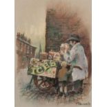 TOM BROWN (1933-2017) PASTEL DRAWING 'Ice Cream Man' Signed and dated (19) '77 lower right