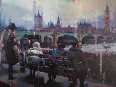 CHRISTIAN HOOK (b.1971) ARTIST SIGNED LIMITED EDITION COLOUR PRINT ?Embankment?, (24/195) no