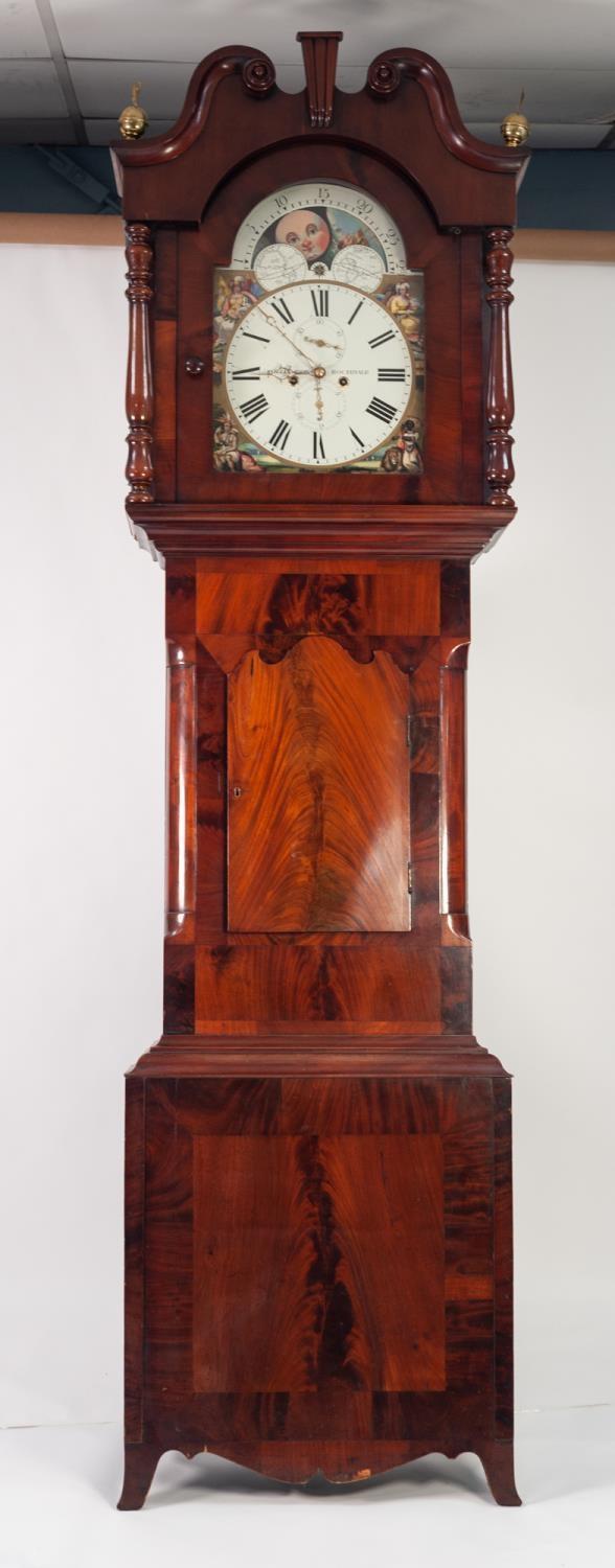 VICTORIAN FIGURED MAHOGANY LONGCASE CLOCK WITH ROLLING MOON PHASE, SIGNED WILLIAMSON, ROCHDALE, - Image 4 of 4