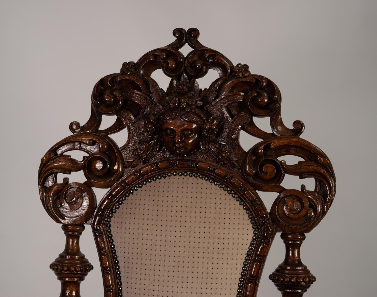 NINETEENTH CENTURY FLEMISH PROFUSELY CARVED OAK CEREMONIAL OPEN ARMCHAIR, in Seventeenth century - Image 2 of 2