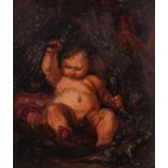 AFTER SIR JOSIAH REYNOLDS NINETEENTH CENTURY OIL ON CARD ?The Infant Hercules? 6? x 5? (15.1cm x