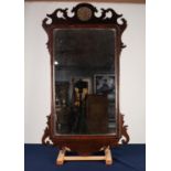 EARLY TWENTIETH CENTURY GEORGIAN STYLE MAHOGANY WALL MIRROR, the oblong plate housed in a moulded