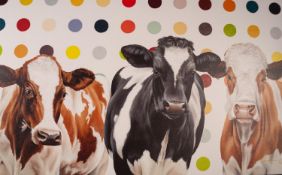 HAYLEY GOODHEAD (MODERN) ARTIST SIGNED LIMITED EDITION COLOUR PRINT ?Damien?s Herd?, (45/195) no