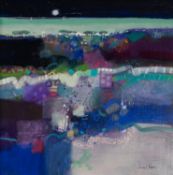 EMMA S. DAVIS (b.1975) MIXED MEDIA ON BOARD ?Evening Blues? Signed, titled to gallery label verso 14