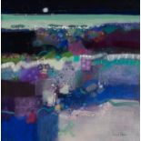 EMMA S. DAVIS (b.1975) MIXED MEDIA ON BOARD ?Evening Blues? Signed, titled to gallery label verso 14