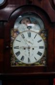 VICTORIAN FIGURED MAHOGANY LONGCASE CLOCK WITH ROLLING MOON PHASE, SIGNED WILLIAMSON, ROCHDALE,