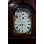VICTORIAN FIGURED MAHOGANY LONGCASE CLOCK WITH ROLLING MOON PHASE, SIGNED WILLIAMSON, ROCHDALE,