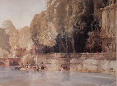 AFTER SIR WILLIAM RUSSELL FLINTLIMITED EDITION COLOUR PRINT ?Under the Terrace, Brantome?, (499/653)