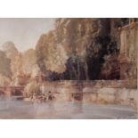 AFTER SIR WILLIAM RUSSELL FLINTLIMITED EDITION COLOUR PRINT ?Under the Terrace, Brantome?, (499/653)