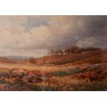 JAMES WILLIAM STAMPER (1873-1947) WATERCOLOUR DRAWING 'The Moors above Betwys-y-Coed, Feb 1922'