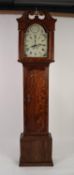 EARLY NINETEENTH CENTURY OAK LONGCASE CLOCK, SIGNED P.SHARP, COLDSTREAM, the 12? painted dial with