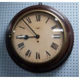 EARLY TWENTIETH CENTURY OAK CASED WALL CLOCK, the 12? Roman dial powered by a later spring driven