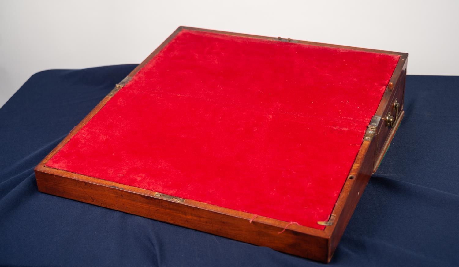 NINETEENTH CENTURY MAHOGANY LARGE PORTABLE WRITING SLOPE, of typical form with compartmented - Image 2 of 2