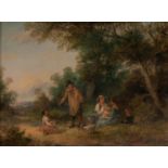 GEORGINA LARA (fl. 1862-71) OIL PAINTING ON CANVAS, A PAIR Rural scenes with figures, each signed