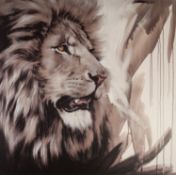 AFTER JEN ALLEN (MODERN) COLOUR PRINT ?Lion King?, UNSIGNED AND NOT NUMBERED 25 ½? x 25 ½? (64.7cm x