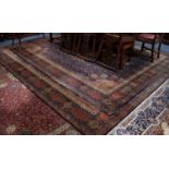 A PAIR OF GROSVENOR WILTON ALL WOOL PILE BORDERED CARPETS OF PERSIAN DESIGN, each with radiating