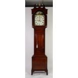 GEORGE III LINE INLAID MAHOGANY LONGCASE CLOCK SIGNED VINCENT, BATH, the 12? painted dial with