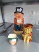 BURLINGTON 'ERBERT APPYDAY' TOBY JUG, ROYAL DOULTON TOBY JUG 'TOBY PHILPOTTS' AND DARTMOUTH