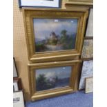 PAIR OF COLOUR PRINTS Bavarian landscapes 16? x 21 ½? In moulded gilt frames, (2)