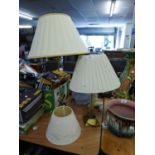 THREE TABLE LAMP WITH SHADES (3)