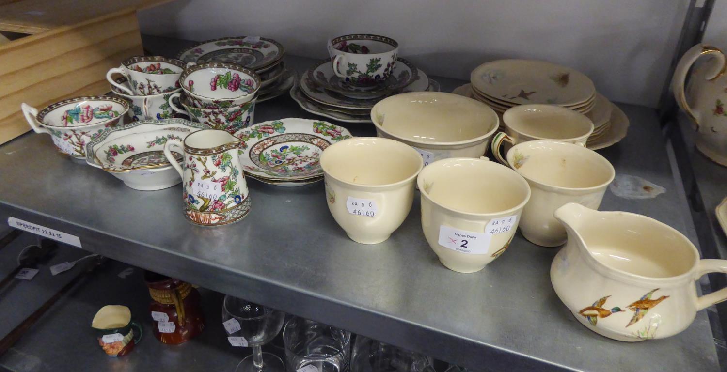 COALPORT CHINA ?INDIAN TREE? PATTERN TEA WARES, 21 PIECES AND MEAKIN POTTERY TEA SERVICE FOR FOUR