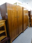 A QUEEN ANNE STYLE FLAMED MAHOGANY BEDROOM SUITE OF FIVE PIECES, TO CONSIST OF; A LARGE LADY'S