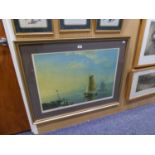 MODERN REPRODUCTION LITHOGRAPH?Shipping at Eventide on the Zuder Zee? 20 ¾? x 29 ½?