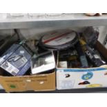 CONTENTS OF TWO BOXES TO INCLUDE; VARIOUS ITEMS AS NEW, TAKING CALLER ID, BOXED, B-B-Q GRILL,