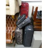 A GOOD SELECTION OF SUITCASES AND LUGGAGE BAGS, VARIOUS SIZES