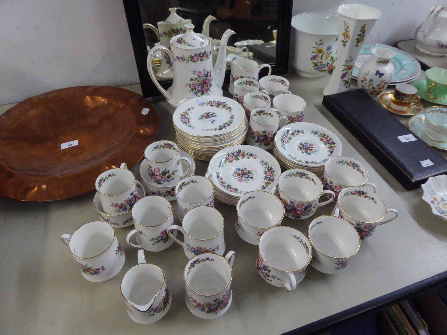 A 49 PIECE CIRCA 1960's PARAGON 'LAVINIA' PATTERN PART TEA AND COFFEE SERVICE