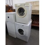 AN INDESIT AUTOMATIC WASHING MACHINE AND A WHITE KNIGHT SMALL DRYER (2)