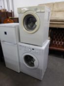 AN INDESIT AUTOMATIC WASHING MACHINE AND A WHITE KNIGHT SMALL DRYER (2)