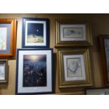 AFTER VAN HOVE,TWO PRINTS OF DRAWINGSSEMI NUDE FEMALES IN MODERN GILT FRAMES AND GLAZEDFRAMED COLOUR