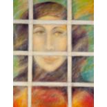 GOLDA ROSE (1921-2016) OIL ON CANVAS Looking Out, female face at a window Signed 24 ½? x 18 ¼? (62.