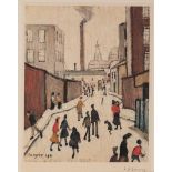 L. S. LOWRY (1887 - 1976) ARTIST SIGNED LIMITED EDITION COLOUR PRINT 'Street Scene' an edition of