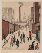 L. S. LOWRY (1887 - 1976) ARTIST SIGNED LIMITED EDITION COLOUR PRINT 'Street Scene' an edition of