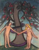 ATTRIBUTED TO THEODORE MAJOR (1908-1999) PASTEL DRAWING Adam and Eve Unsigned 22? x 16 ¾? (56cm x