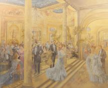 PETER MILLER (TWENTIETH CENTURY) OIL PAINTING ON CANVAS The Ritz, London (1906) Signed 40? x 50? (
