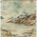 ALLEN FREER (b.1926) THREE MINIATURE WATERCOLOURS ON VELLUM ?Mountain Landscape? ?Pembrokeshire