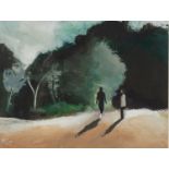 COLIN JELLICOE (1942-2018) ACRYLIC ON PAPER ?Into Stenner Wood, Anne & Christine?, 2015 Signed and