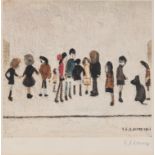L. S. LOWRY (1887 - 1976) ARTIST SIGNED LIMITED EDITION COLOUR PRINT 'Group of Children' An