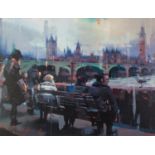 CHRISTIAN HOOK (b.1971) ARTIST SIGNED LIMITED EDITION COLOUR PRINT ?Embankment?, (6/195) with